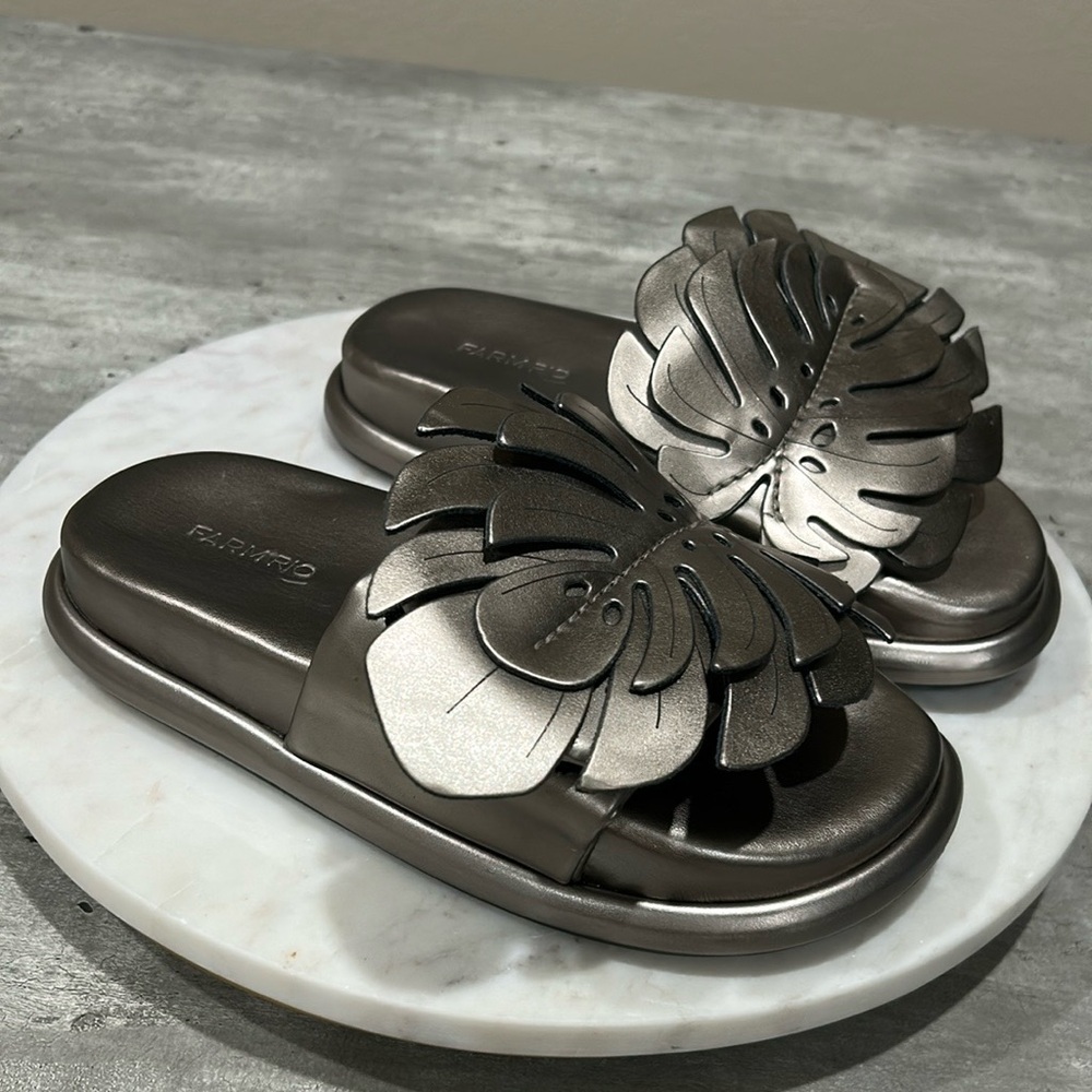 Stylish Metallic Slide Sandals